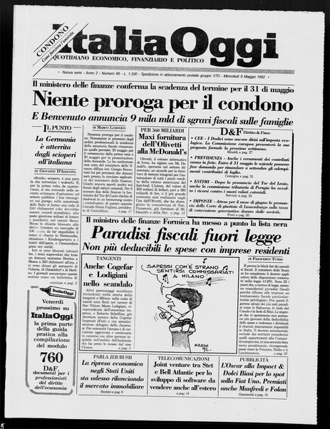 Italia oggi : quotidiano di economia finanza e politica